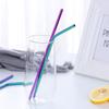 Pajilla de Acero Inoxidable 304 Color Mágico Creativo Paquete de 2 Resistente a Caídas Tubo Largo Curvo Niños Bebiendo Agua Tubo Recto Frío Nuevo Producto