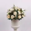 Flor Artificial Huajia Guía de Camino de Boda Bola de Flores Decorativa Rosa Peonía Hortensia Columna Romana Candelabro Decoración de Mesa