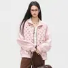 Chaqueta estilo retro americano, sudadera con cuello alto de lunares, cárdigan deportivo unisex de tres rayas para primavera y otoño, moderno