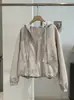 Chaqueta Casual con Capucha para Mujer KEKEZOON 2026 Otoño Holgada Versátil Cremallera Cárdigan Chaqueta de Manga Larga 9340
