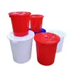 Cubo de plástico grande y grueso con tapa, cubo redondo 100L/120L, cubo de almacenamiento de agua de grado alimenticio, cubo blanco grande, cubo de basura de plástico