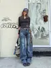 Jeans Lavados de Pierna Recta de Tiro Bajo Estilo Americano para Mujer, Diseño Retro Hot Girl, Corte Relajado, Adelgazante, Versátil, Pantalones Largos Casuales Resistentes