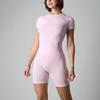 Body sin costuras estilo Skims, body sin costuras para mujer, tipo nube, ajustado, manga corta, shorts, traje de yoga