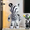 Urso Dj Violento Pintado à Mão Grande Ornamento de Chão para Sala de Estar, Hotel, Transmissão ao Vivo Criativa, Novo Produto 2025, Envio Direto da Fábrica