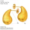 Europa y Estados Unidos transfronterizos pendientes de acero inoxidable Joker forma de gota de agua oro de 18k pendientes de acero de titanio de alta gama para mujer joyería al por mayor