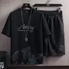 Traje de shorts de manga corta para hombre 2024 verano nuevo deportivo casual talla grande holgado Joker camiseta venta al por mayor comercio exterior