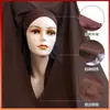 Conjunto de Duas Peças de Lenço Quadrado Versátil para Mulheres, Estilo Étnico com Capuz, Cachecol de Chiffon Liso com Fecho Magnético para Evitar que Escorregue