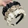 Tiara de Gipsófila com Strass para Mulheres 2025 Novo Estilo de Moda de Alta Qualidade Tiara Alta Plissada para Cabeça Grampo de Cabelo