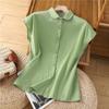 Playera Coreana Delgada de Color Puro Simple de Manga Corta para Mujer 2025 Verano Nueva Moda Casual Versátil Aspecto Adelgazante Top Trendy