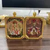 Nova caixa thangka gabu cinco dourado cinco mestre manjusri tridimensional frente e verso thangka pingente pingente