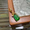 Plata S925 Esmeralda Azul Natural Verde Patek Calabaza Coleccionada Bolsa de Bendición Pluma de Mariposa Duende Cerradura Ruyi Rosquilla
