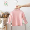Suéter Pulóver para Niñas Todo en Uno Terciopelo Invierno 2025 Nuevo Suéter para Niños Forro Polar Suéter para Bebé Niña Cuello de Encaje Engrosado