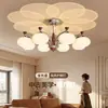 Candelabro de sala de estar estilo vintage con forma de caqui, lámpara de protección ocular estilo Bauhaus, nuevo modelo 2026, luz principal retro de madera maciza estilo francés para el vestíbulo