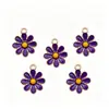 Pingente Gota Florzinha Margarida Liga Metálica Pétalas Coloridas Acessórios Flor Pequena DIY Brincos Pulseiras Feitos à Mão Pingentes de Flor