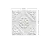 CTZS Azulejo de Parede Floral com Diamante de Quatro Cantos 3D Estilo Retrô com Volutas em Relevo Murais de Parede de Espuma Estilo Campo Europeu Suave Autoadesivo à Prova de Poeira e Anti Mofo Para Fundo de Restaurante Parede de Sofá Decoração 35x35cm