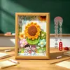 Presente para o Dia do Professor: enfeite de porta-retrato girassol de fio de tricô, decoração de porta-retrato de lembrança
