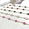 Moda Popular Europeia e Americana Transfronteiriça Simples Trevo de Quatro Folhas da Sorte Pulseira Personalizada Luxo Leve Combina com Tudo Pulseira de Madrepérola Joia