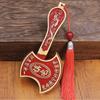 Hacha Fu de Latón Relieve Dragón Carácter Fu Hacha de Doble Dragón Empuñadura de Cobre Decoración para el Hogar Casa de Pueblo Colgante de Hacha de Cobre
