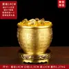 Pote de Arroz Doméstico Estilo Chinês em Latão Puro, Pote de Arroz para Economizar Dinheiro, Ornamento Tigela do Tesouro, Latão Puro para Atrair Riqueza