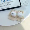 Guantes Infantiles para Otoño e Invierno, Cálidos Estilo Coreano de Conejo de Cinco Dedos con Tapa Completa con Felpa Gruesa para Niños y Niñas