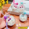 Chaveiro de Coelho de Pelúcia Bola Bobo Desenho Animado Moda Pingente Chaveiro para Mochila Escolar de Casal Boneco Pendurado Presentes