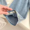 Conjunto de Dos Piezas de Verano para Niña 2026 Moda y Estilo Bordado Floral Top tipo Camisola y Pantalones Ligeros de Pierna Ancha