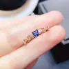 Anillo Popular de Topacio Natural al por Mayor de Fábrica Plata S925 Incrustado Piedra Principal 4*4 Joyería de Lujo Venta Directa de Fábrica