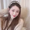 Diadema de Flores Perlas Cristales Estilo Coreano Hecha a Mano con Perlas Blanca Simple Elegante Pasador Accesorios Versátiles para el Cabello para Salir