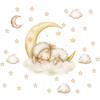 Pegatinas de Pared de Oveja Estrella Luna Nubes sobre Nubes para Habitación Infantil Dormitorio Guardería Papel Tapiz Decorativo Autoadhesivo