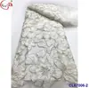 Vestido Retro Francês Plissado Flor Grande Vestido de Casamento Tecido de Renda Tecido de Flor 3D Pena