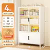 Estantería de Acero para Uso Doméstico Estantería para Niños Gabinete de Almacenamiento para Sala de Estar con Puerta Gabinete de Almacenamiento de Pie a Prueba de Polvo Vitrina de Hierro Forjado