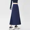 Falda Traje Patchwork Plisada Ajustada para Mujer en Otoño Cintura Alta Efecto Adelgazante Línea A Plisada Recta Longitud Media Ceñida a la Cadera