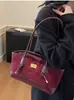 Bolso Pequeño Retro Esmerilado Transfronterizo para Mujer 2025 Nueva Moda Bolso Tote de Color Contrastante Popular Otoño e Invierno Bolso de Hombro para el Trabajo