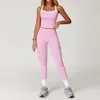 Traje de Yoga Nude Transfronteiriço Cor Contrastante Cruz Costas Bonitas Justo Traje de Yoga Feminino Corrida Esportes Fitness Traje 2027