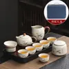 Lujo Ligero de Gama Alta Horno Ru Juego de Té Kung Fu para el Hogar Cerámica China Tetera Taza de Té Bandeja de Té Pequeña Juego de Regalo