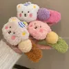 Pinza de Garra de Oso de Pudín de Peluche para Mujer, Pasador para Flequillo Lateral, Pinza Grande de Pico de Pato para Moño en la Parte Posterior de la Cabeza, Accesorio para el Cabello