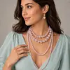 Collar de perlas multicapa transfronterizo europeo y americano para mujer, versátil, lujo ligero, nicho, conjunto de joyería de alta gama para mujeres