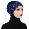 Material de Terciopelo Color Sólido Diamante Caliente Sombrero de Tubo Malayo Base de Sombrero Algodón Mercerizado de Alta Elasticidad Bufanda para Cuello de Mujer Sombrero