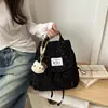 Mochila de Veludo Transfronteiriça Nova de Grande Capacidade para Mulheres, Moderna, Casual, Versátil, Mochila com Laço para Viagens de Curta Distância