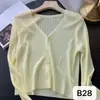 Nuevo Cárdigan de Punto de Seda Helada para Primavera y Verano para Mujer, Chaqueta Corta de Aire Acondicionado, Abrigo Corto, Chal Pequeño, Ropa Protectora Solar Estilo Hada, Delgada Hecha en Fábrica