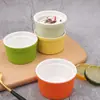 Taza Rayada Creativa de 3 pulgadas Shufulei Tazón para Hornear Melamina Color Caramelo Postre Tazón Pequeño Hornear Mimbre Taza para Pudín Venta al por Mayor