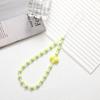 Nova Corrente para Celular de Coração Acrílico com Miçangas de Sui Lian, Cordão Fashion e Versátil para Capinha de Celular de Menina, Pingente de Corrente Anti-Perda