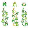 FX022 - Colgante de espiral giratorio con forma de rana de PVC para fiestas de verano, diseño de remolinos