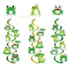 Fx022 Pvc Rana de Dibujos Animados Fiesta de Verano Campana de Viento Colgante Espiral Giratorio Remolino de Papel de Aluminio Banner