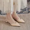 Nueva colección de verano de comercio exterior 2026: sandalias sencillas de punta fina, sandalias de tacón de bloque para mujer, sandalias de tacón alto para mujer con tiras finas, zapatos de salón de moda