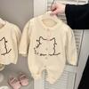 Mono Súper Lindo para Bebé Recién Nacido de Primavera y Otoño, Ropón de Punto Suave y Sedoso a la Moda para Bebé Niña, Atuendo para Salir de Bebé de Un Mes