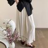 Chao Grado recomiendan Falda plisada de textura Nuevo estilo chino Silueta estilizada Cintura alta Suelta Versátil Falda larga