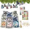 Bolsa de Regalo Cuenta Regresiva de Navidad para Nuevo Producto Transfronterizo Calendario de Pared Bolsa de Navidad Set de Calendario de Adviento de 24 Días Bolsa con Cordón