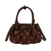 Bolso de axila de nicho transfronterizo, bolso de hombro para mujer, nuevo estilo 2026, bolso cruzado plisado, estampado de lunares, bolso de trabajo