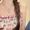 Collar de estrella para mujer, diseño de nicho, cadena de clavícula de lujo ligera de alta calidad, collar con lazo, colgante para novias estudiantes